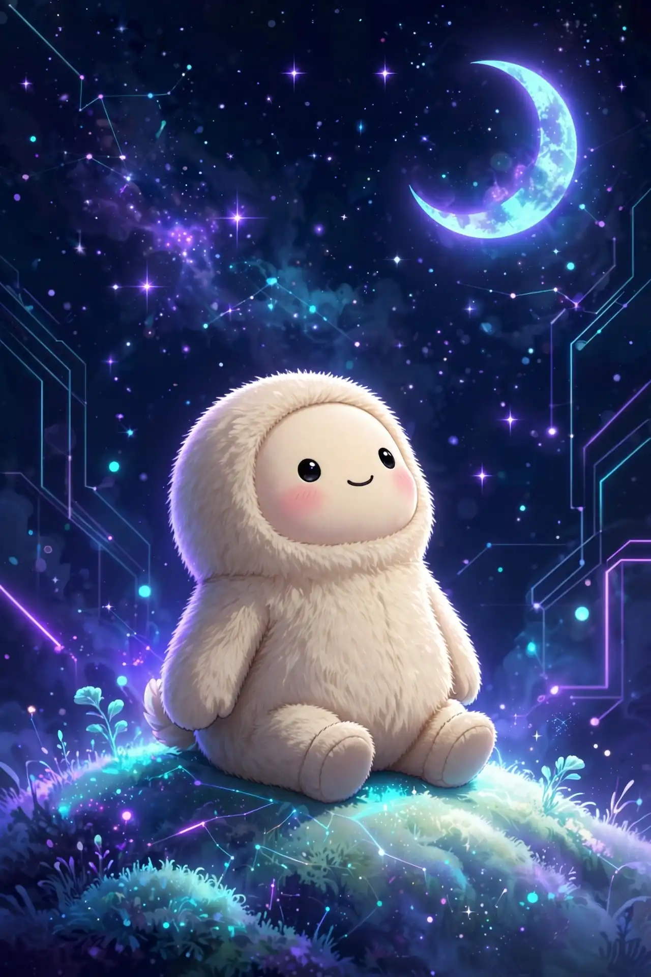 believe synonyms — a hopeful character gazing at glowing stars