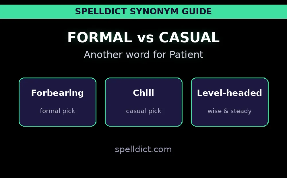 Formal vs casual patient synonyms comparison chart