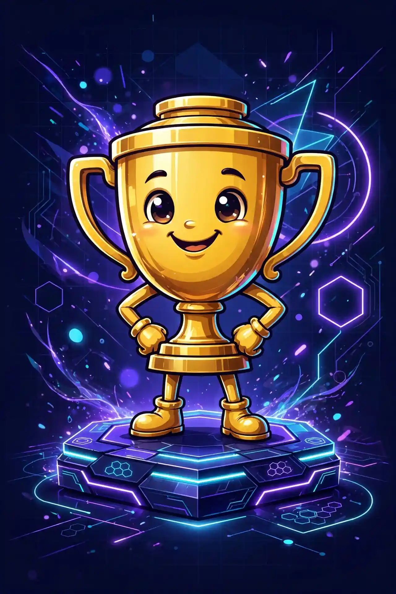 Perfect synonyms guide — a glowing golden trophy character symbolizing flawless, top-notch quality