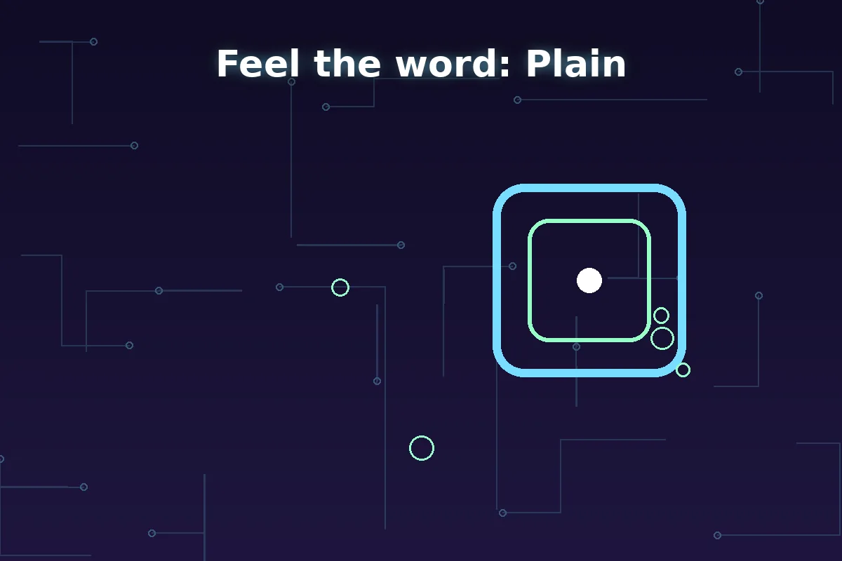 Minimalist neon illustration representing the word plain