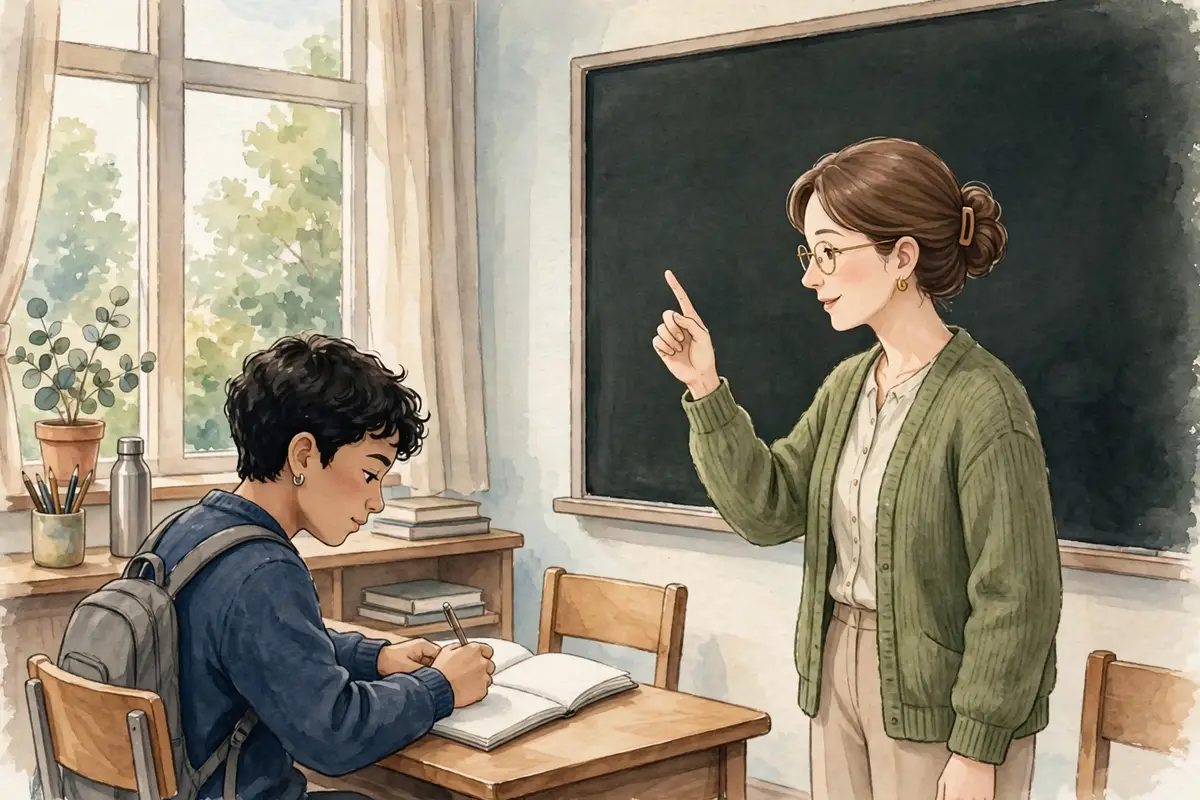 How to use respect synonyms correctly - student learning English vocabulary in a classroom