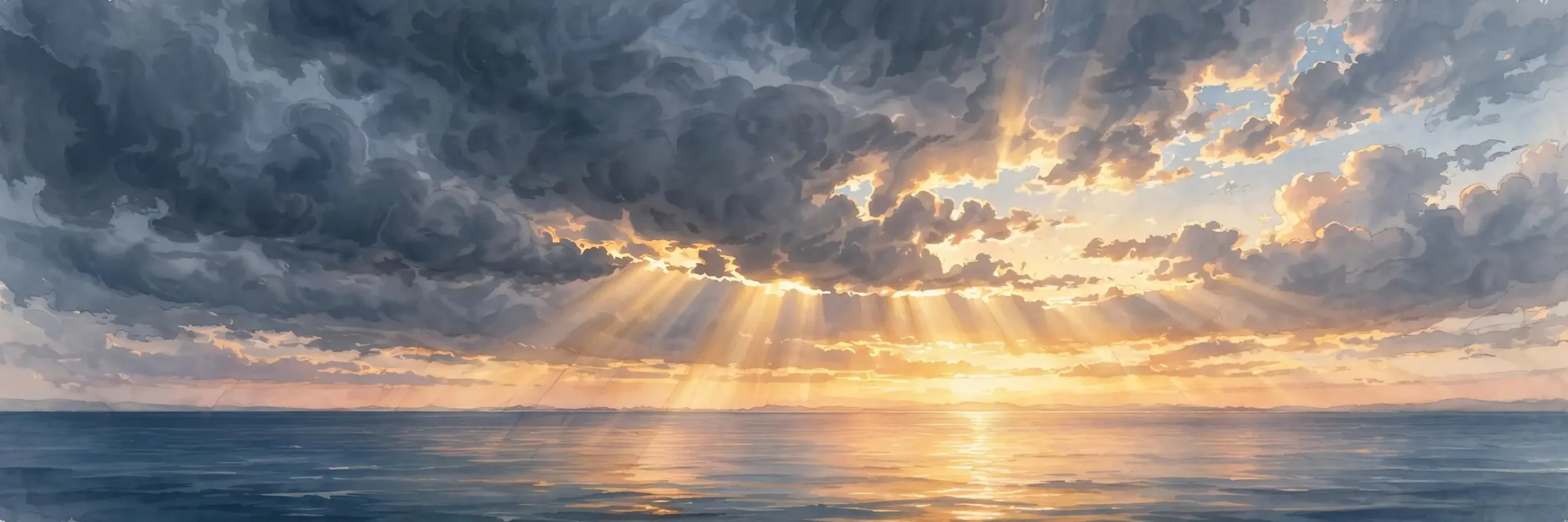 Sunrise breaking through clouds, hope after sadness - using sad synonyms correctly in writing
